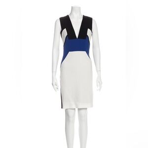 NWT Robert Rodriguez Pencil Dress, Black, Blue, and White Colorblock